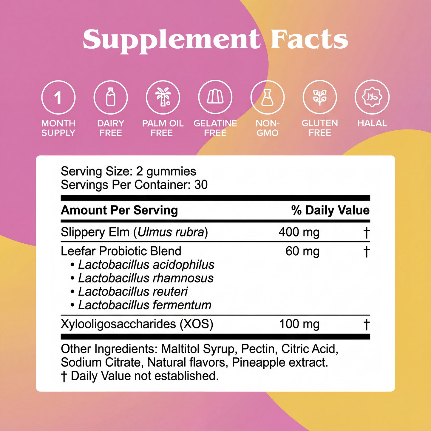 2-in-1 Probiotic + Slippery Elm Gummies