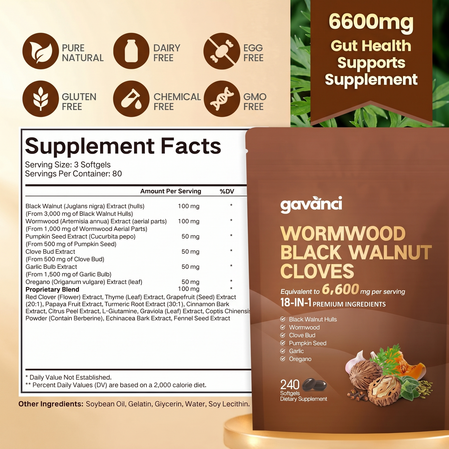 Wormwood Black Walnut Softgels